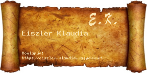 Eiszler Klaudia névjegykártya